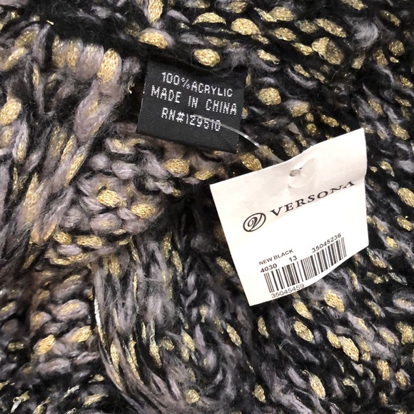 Gray/black/gold infinity scarf NWT - Picture 2 of 7